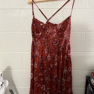 Maurices Brown Floral Dress XXL Boho Flowy